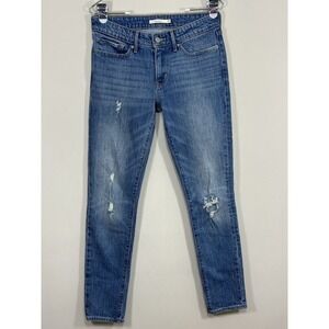 Levi's 711 Skinny Stretch Womens Size 27 Blue Denim Jeans Mid Rise Medium Wash
